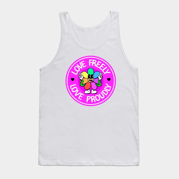 Love Freely Love Proudly - Cute Flower Cartoon Tank Top by Football from the Left